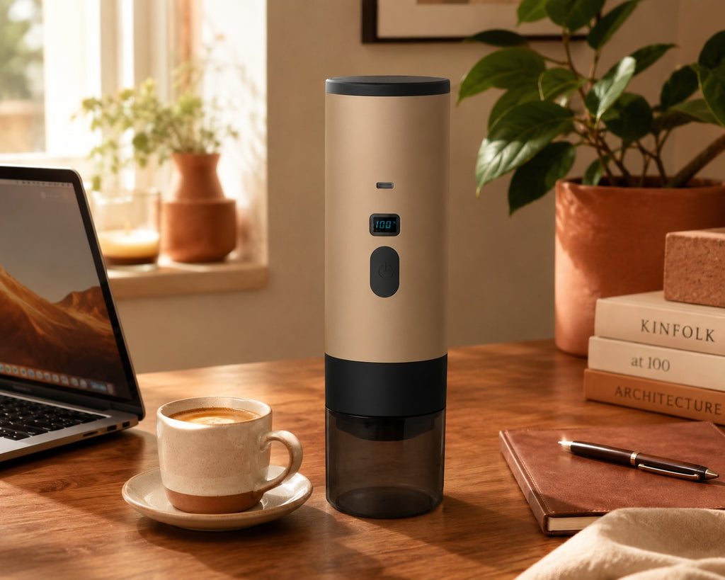 Machine à café portable Bien Brûlé avec écran digital et tasse intégrée
