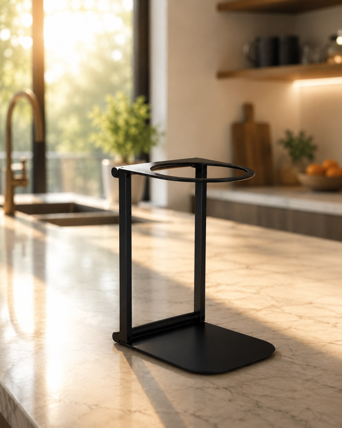 Support pliable pour machine à expresso portable coloris noir, café nomade